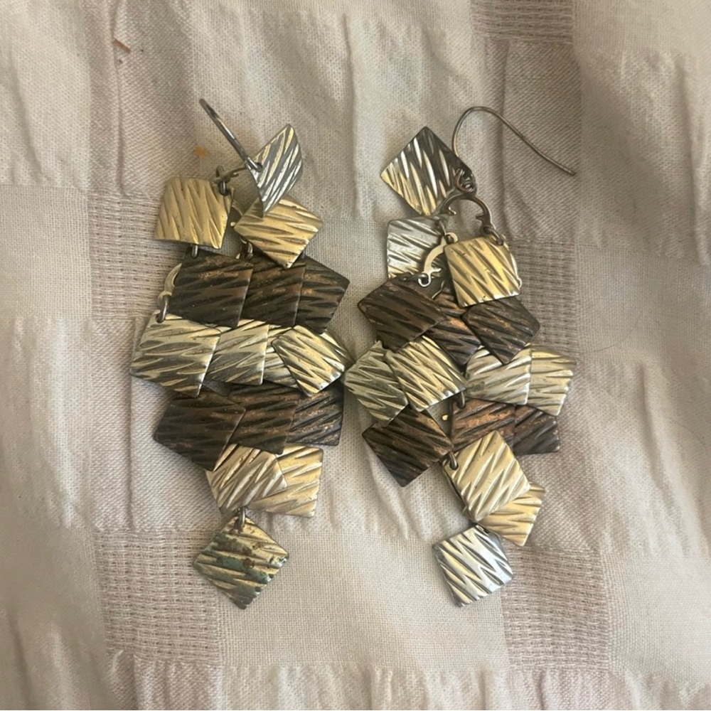 Anthropologie Gold Chandelier Earrings